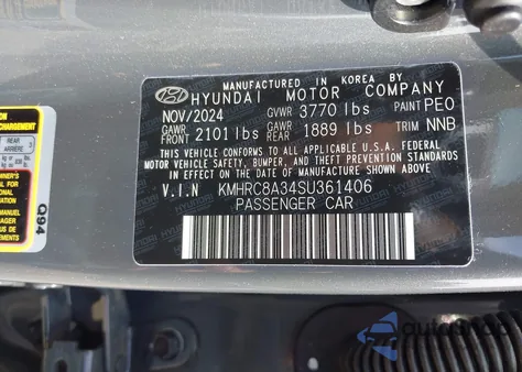 2025 Hyundai Venue Limited из США, поврежденный, VIN KMHRC8A34SU361406